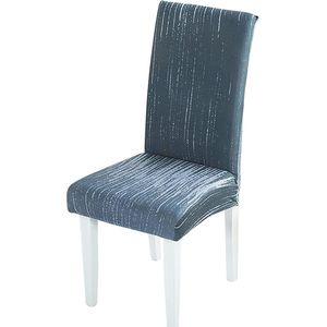 Stijlvolle spandex stretch eetkamerstoelhoezen - Set van 4 - Diepblauw - Wasbaar en rekbaar