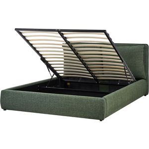 BAJONNA - Bed met opbergruimte - Groen - 160 x 200 cm - Polyester