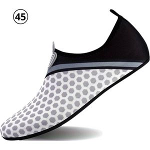 Livano Waterschoenen Voor Kinderen & Volwassenen - Aqua Shoes - Aquaschoenen - Afzwemschoenen - Zwemles Schoenen - Wit - Maat 45