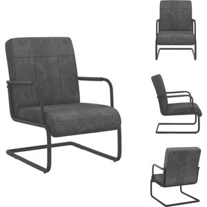 vidaXL Stoel Industrieel - 64.5 x 77 x 88.5 cm - Donkergrijs/Zwart - Fauteuil