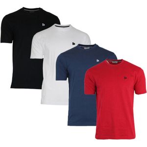 4-PackDonnay T-shirt (599008) - Sportshirt - Heren - Black/Wit/Navy/Berry-red (605) - maat 3XL