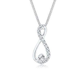 Elli Dames Halsketting Dames Infinity Hanger Precious met Kristallen in 925 Sterling Zilver