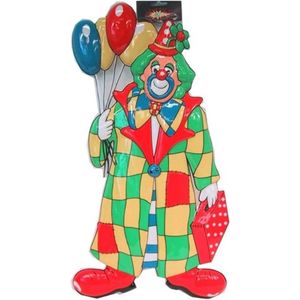 Clown carnaval decoratie met ballonnen 60 cm - Feestartikelen/versieringen