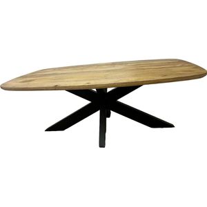 ZitaHome Boston - Salontafel - Ovale vorm 120 cm - Mangohout - Matrixpoot