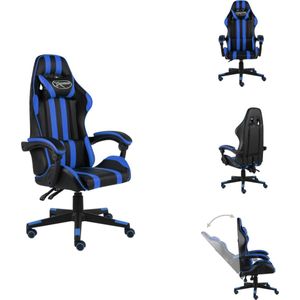 vidaXL Racestoel - Luxe - kunstleren gamingstoel - Verstelbaar en comfortabel - Blauw/zwart - 62 x 69 cm (B x D) - Hoogte- 115-130 cm - vidaXL - Bureaustoel