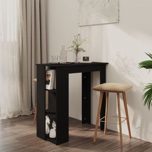 vidaXL Bartafel - Zwart - 102x50x103,5 cm - Bewerkt Hout Bartafel - Zwarte Bartafel - Kookeiland - Salontafel - Houten Bartafel