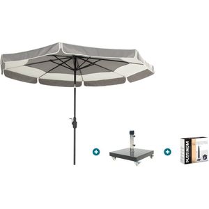 Hartman Tubb stokparasol Ø300 cm. - Grijs met Granada voet en hoes