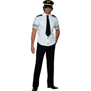 Vliegtuig piloten pak voor volwassen - Verkleedkleding - Large