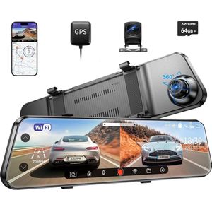 AZDOME Dual Lens Spiegel Dash cam 11,8 ''IPS Full Touchscreen