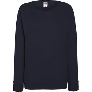 Fruit OF The Loom Dames Getailleerd lichtgewicht raglan sweatshirt (240 GSM) (Donker Marine)