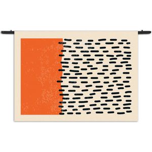 Mezo Wandkleed Scandinavisch Oranje Rechthoek Horizontaal XXXL (150 X 210 CM) - Wandkleden - Met roedes