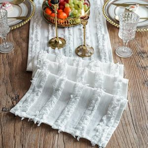 100% katoen macrame tafelloper, handgemaakte natuurlijke stof witte tafelloper 180 cm lang, rustieke boerderijstijl voor feesten, dineren en dagelijks gebruik (wit, 180 cm)