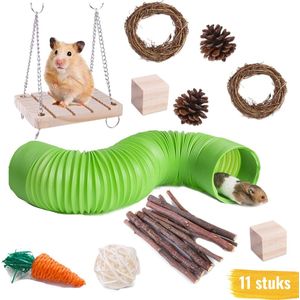 Knaagdieren Speelgoed Pakket - 11 stuks - Knaagdieren Set - Hamster Speelgoed - Cavia speelgoed - Speeltjes