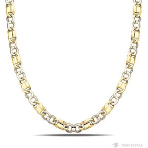 Juwelier Zwartevalk 14 karaat gouden bicolor ketting - BF 871/60cm