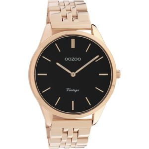 OOZOO Vintage series - ros�é goudkleurige horloge met rosé goudkleurige roestvrijstalen armband - C9989 - Ø38
