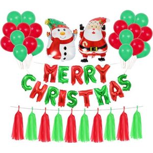 Festivz Kerst Set Snowman & Santa - Kerst Decoratie – Feestversiering - Papieren Confetti – Rood - Groen - Wit - Feest