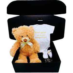 Kraamcadeau Teddybeer - romper - babysneaker - kan ook rechtstreeks worden verstuurd