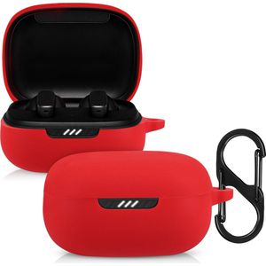 kwmobile Hoes geschikt voor JBL Live Pro Plus - Siliconen cover voor oordopjes in rood