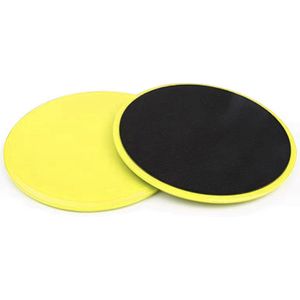 June Spring Fitness & Yoga Slides - Kleur: Geel - Formaat: 18 cm - 2 stuks - Full Body Workout - Hoge Kwaliteit - Billen, Benen, Buik & Rug Trainen - Home Workout - Core Training - Fitness Core Slides - Yoga Slides - Yoga Schijf - Gym Accessoires