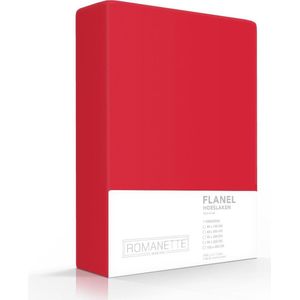 Excellente Flanel Hoeslaken Eenpersoons Extra Lang Rood | 90x220 | Ideaal Tegen De Kou | Heerlijk Warm En Zacht