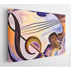 Paint Flow series. Artistic background made of musical symbols, colors, organic textures, flowing curves on subject of art, design and music - Modern Art Canvas - Horizontal - 1289086195 - 50*40 Horizontal
