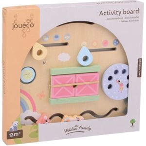 Joueco - activiteiten bord - houten activity centre baby - met schuif dieren