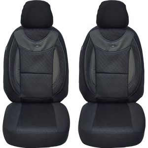 Autostoelhoezen voor Hyundai i10 3. Gen. 2020 in pasvorm, set van 2 stuks Bestuurder 1 + 1 passagierszijde G - Serie - G701 - Zwart
