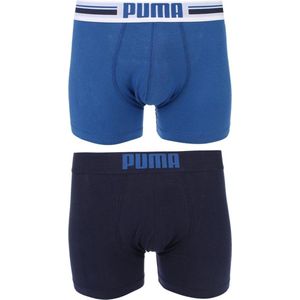 PUMA Placed Logo Boxershort - 2-pack - Blauw - Maat XL