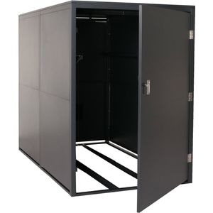2-fietsenstalling MCW-L56c, fietsenstalling met opbergruimte, afsluitbaar metaal 160x113x209cm ~ antraciet
