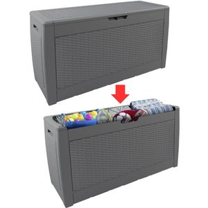 JMZR® Tuinkast - Tuinkist - Tuinkasten voor Buiten - Tuinberging - Kunststof - Grijs