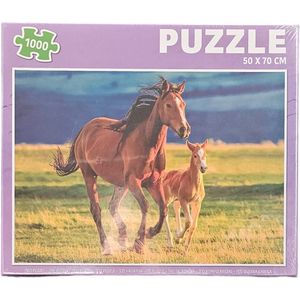 Grafix - Puzzel - Volwassenen - Paard met veulen - Kinderen - 1000 stukken - Puzzel 1000 stukjes volwassenen - Legpuzzel