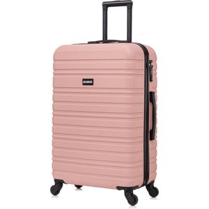 BlockTravel - reiskoffer - M - met wielen - afneembaar 74 liter - inbouw TSA slot - lichtgewicht - rose goud
