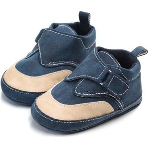 Donker blauwe kunst-leren schoenen - Kunstleer - Maat 18 - Zachte zool - 0 tot 6 maanden