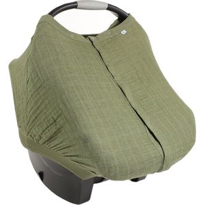 Little Unicorn - Premium 100% Katoen Baby Autostoel Zonnekap - stille magneetsluiting - luchtdoorlatend hoes - maxicosi zonnescherm - Fern