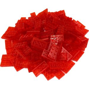 100 Bouwstenen 2x4 plate | Transparant Oranje | Compatibel met Lego Classic | Keuze uit vele kleuren | SmallBricks