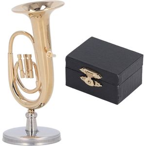 Euphonium Tuba Model Mini Toy Gold Plated Musical Instrument for Home