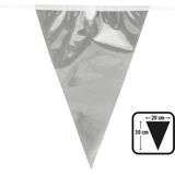 Boland - Metallic vlaggenlijn zilver Zilver - Geen thema - Feestversiering - Jubileum - NYE