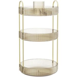 Make-up Organizer Roterende Cosmetische Organizer Rond 3 Niveaus Cosmetische Opslag Verstelbare Kaptafel Cadeau Idee Champagne Goud