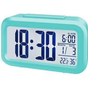 Bresser Wekker MyTime Turqoise incl. Binnentemperatuur en -Vochtigheid