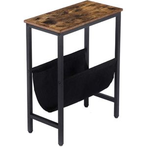 Salontafel met opbergruimte, 48 x 24 x 61 cm, nachtkastje, koffietafel, gemakkelijk te monteren, donkerbruin