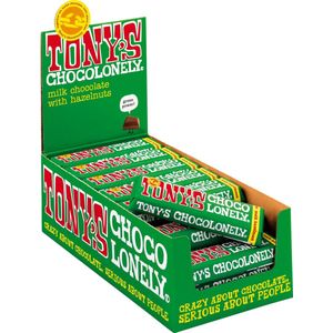 Tony's Chocolonely Chocolade Reep Melk Hazelnoot - 35 x 47 gram