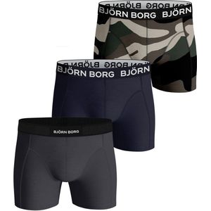 Bjorn Borg - Boxers 3Pack Grijs Donkerblauw - Heren - Maat M - Body-fit