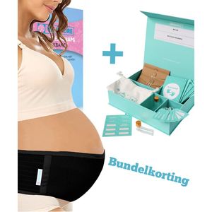 Bundel Buikband Zwart en Baby Memory Box - Verstelbaar Zwangerschapsband - Zwangerschap – Zwangerschapscadeau