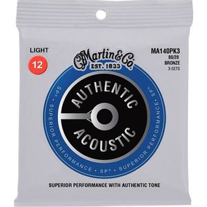 Snarenset akoestische gitaar Martin MA140PK3 Light 3-Pack