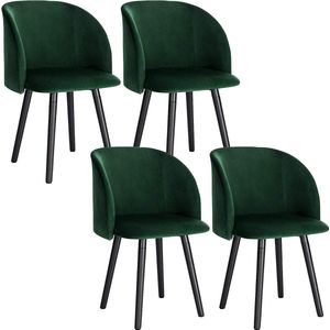 Rootz Set van 4 eetkamerstoelen - Elegante zitting - Comfortabele stoelen - Ergonomisch ontwerp - Duurzaam en stevig - Veelzijdige stijl - 84 cm x 45 cm x 46 cm