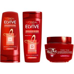 L'Oréal Elvive Color Vive - Shampoo, Conditioner & Haarmasker - Pakket