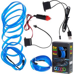 LED sfeerverlichting voor in de auto / auto USB / 12V tape 3m blauw