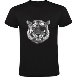 Tijger met ooglap Heren T-shirt | dier | piraat | animal | dieren