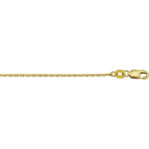 The Jewelry Collection Ketting Anker Gediamanteerd 1,3 mm 42 cm - Goud