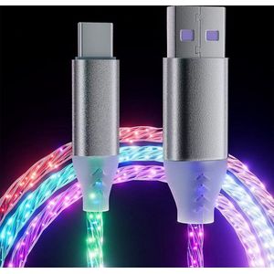 Glowing USB to C type lightning Cable | 1m | Charging Data Cable| Fast Charging Cable | BlueCable | Multicolor Lights